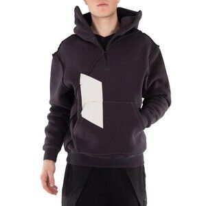 FX01483B New A Cold Wall Men's Black Printed Aspect Hoodie